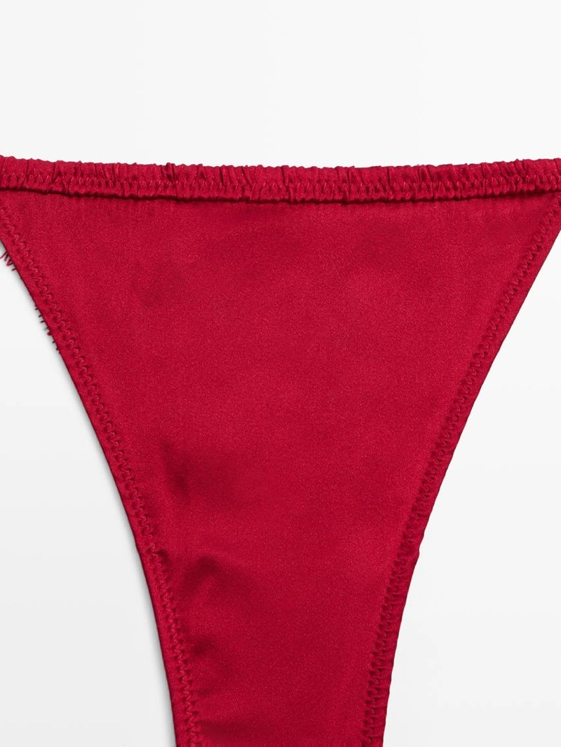 Шелковые трусы с кружевными деталями