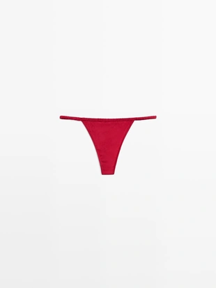 Шелковые трусы с кружевными деталями- Заказать в России