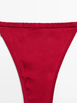 Шелковые трусы с кружевными деталями- Заказать в России