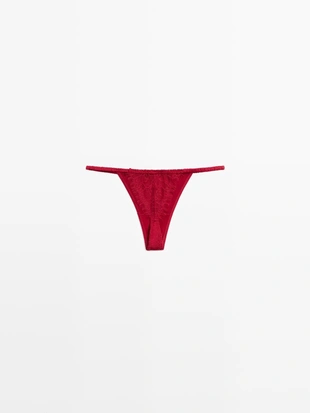 Шелковые трусы с кружевными деталями- Заказать в России