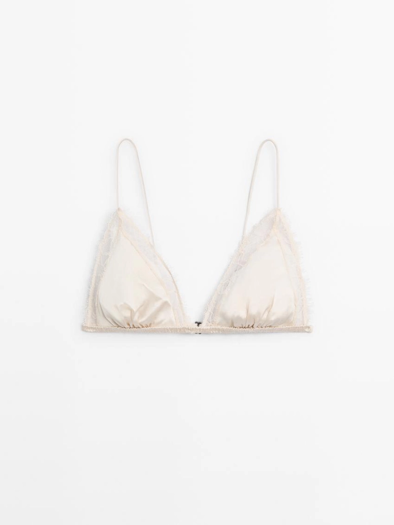 Бра-топ из шелка и кружева