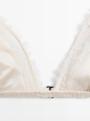 Бра-топ из шелка и кружева- Заказать в России