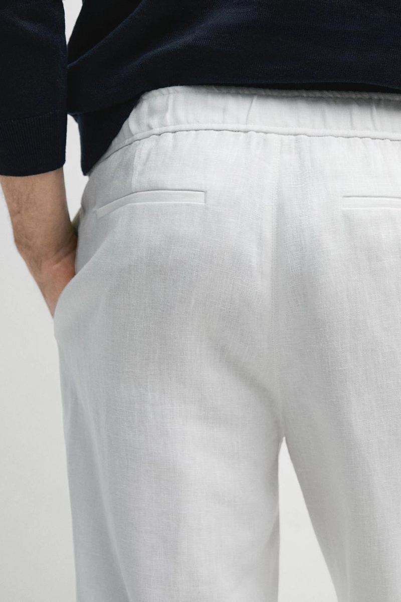 Льняные брюки в стиле джоггер