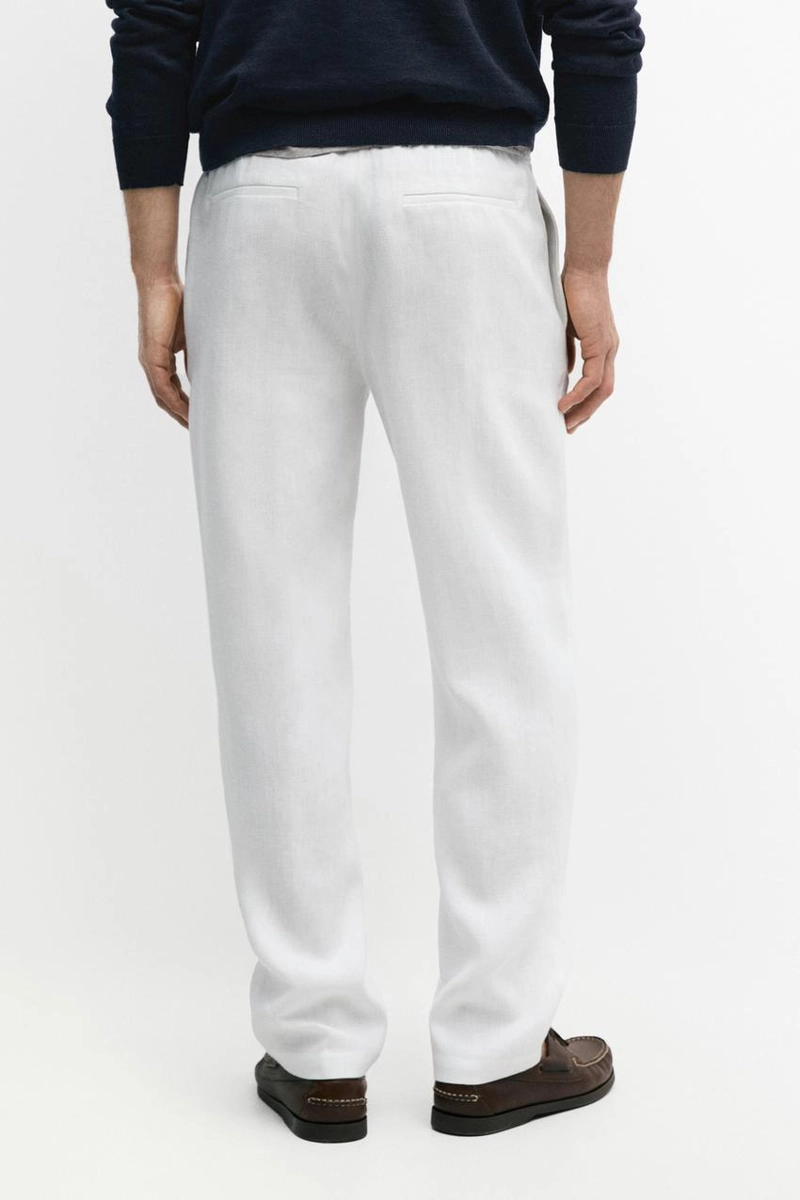 Льняные брюки в стиле джоггер