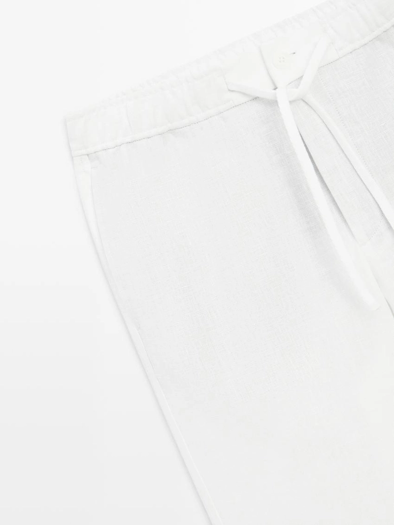 Льняные брюки в стиле джоггер