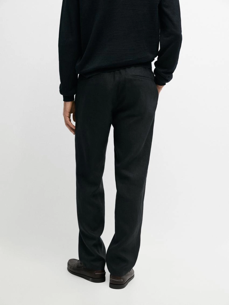 Льняные брюки в стиле джоггер