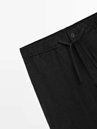 Льняные брюки в стиле джоггер- Заказать в России