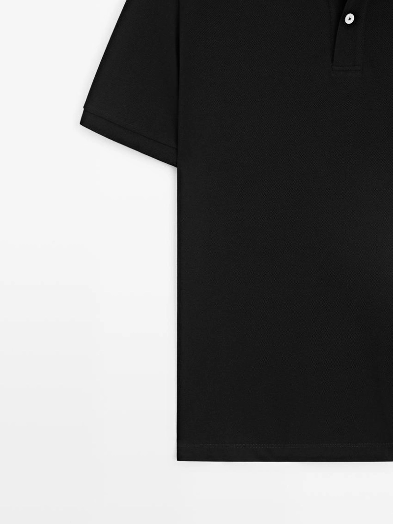 Поло из микротекстурированного хлопкового пике