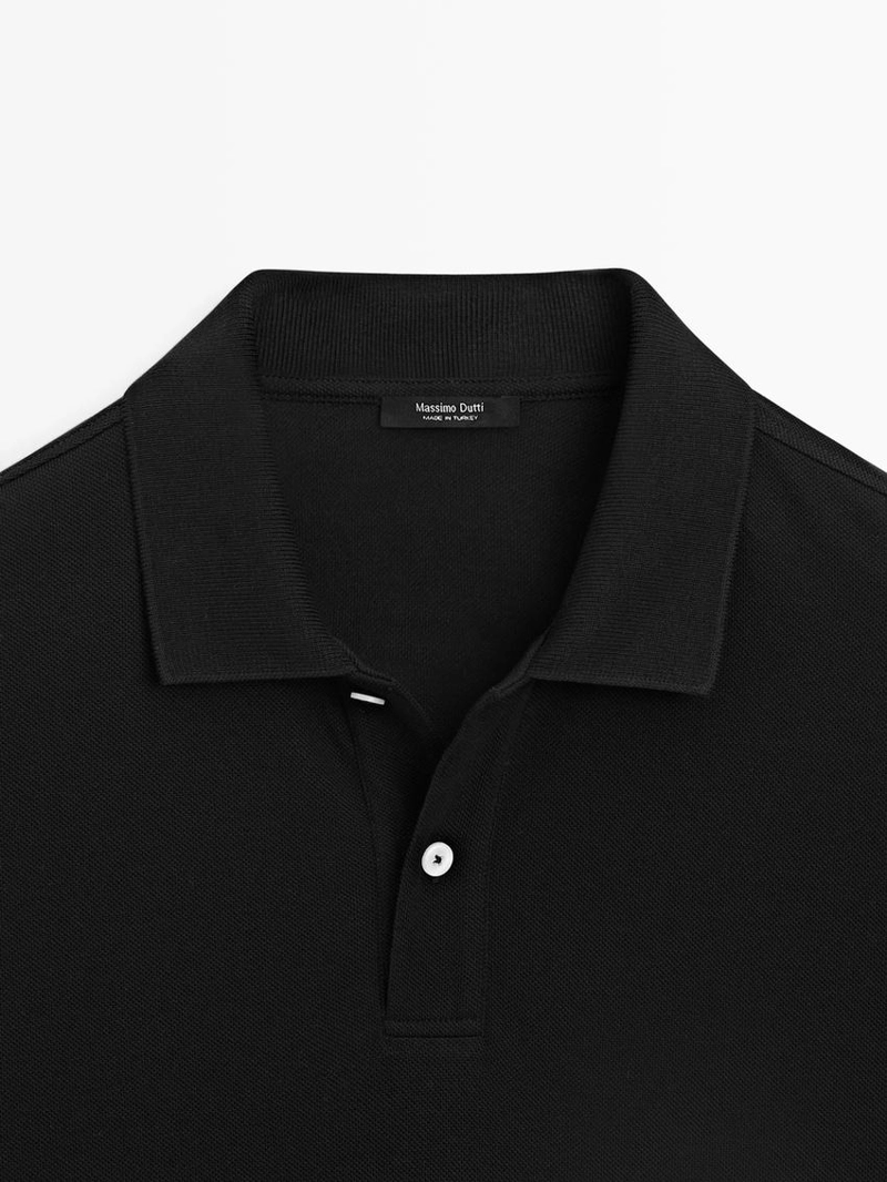 Поло из микротекстурированного хлопкового пике