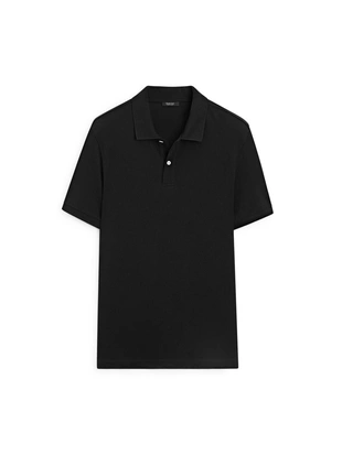 Поло из микротекстурированного хлопкового пике- Заказать в России