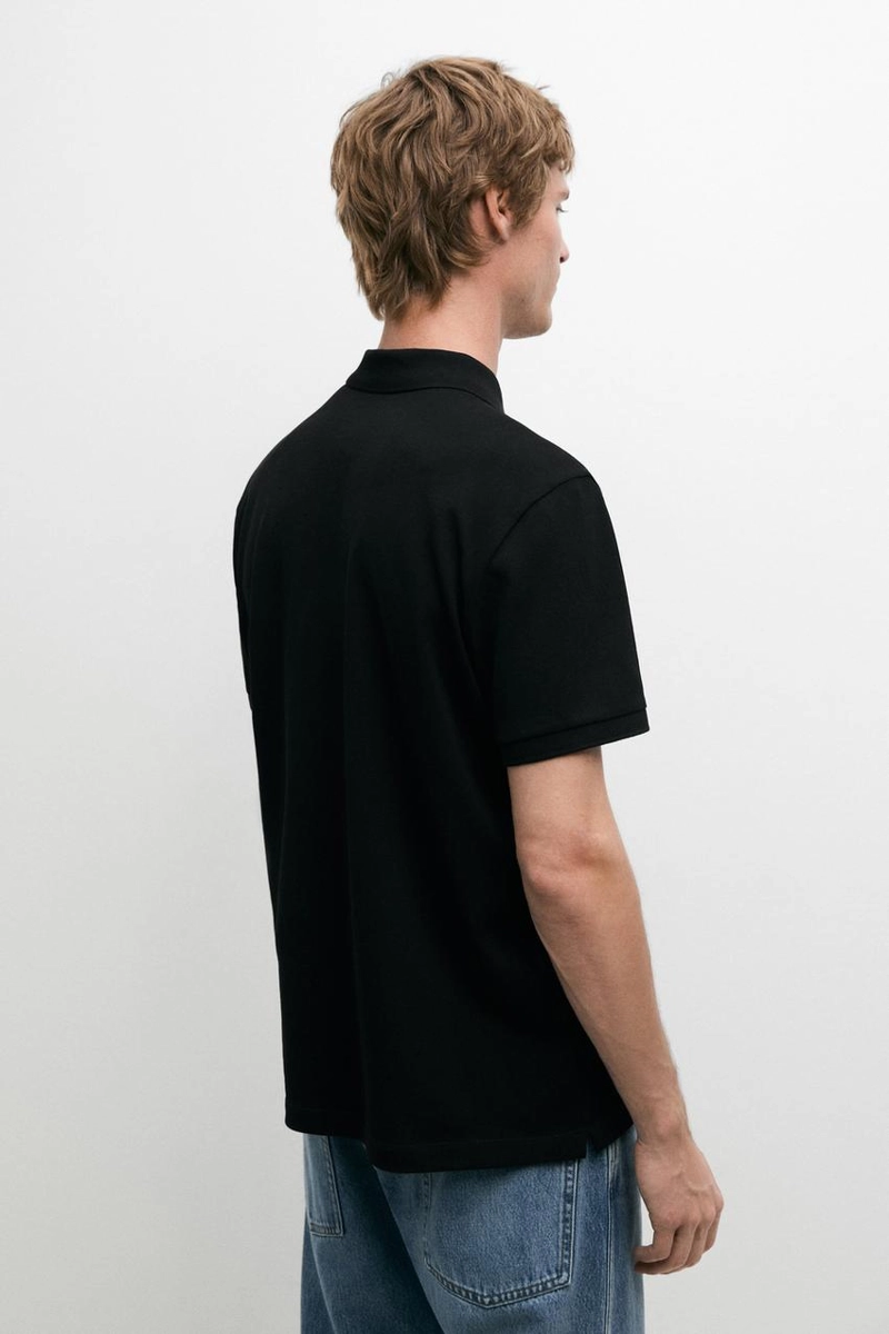 Поло из микротекстурированного хлопкового пике