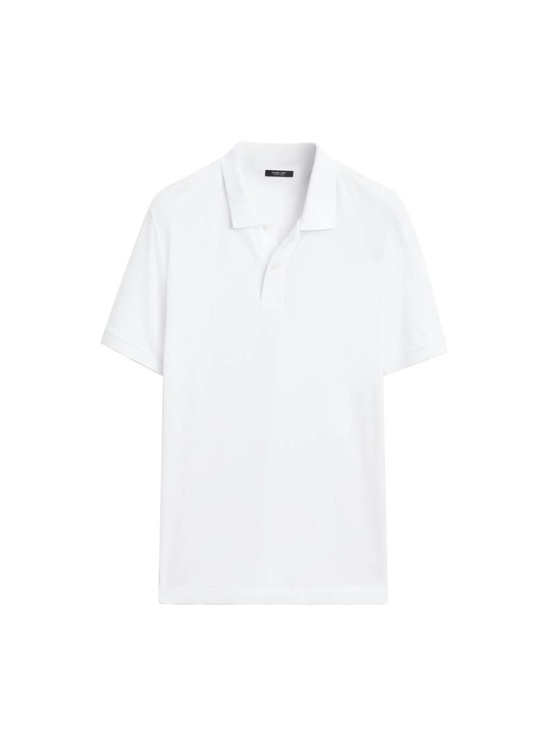 Поло из микротекстурированного хлопкового пике massimo dutti