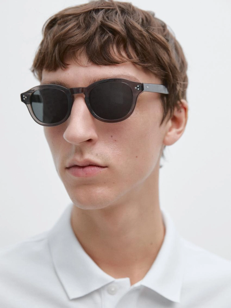 Поло из микротекстурированного хлопкового пике massimo dutti