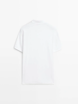 Поло из микротекстурированного хлопкового пике massimo dutti- Заказать в России