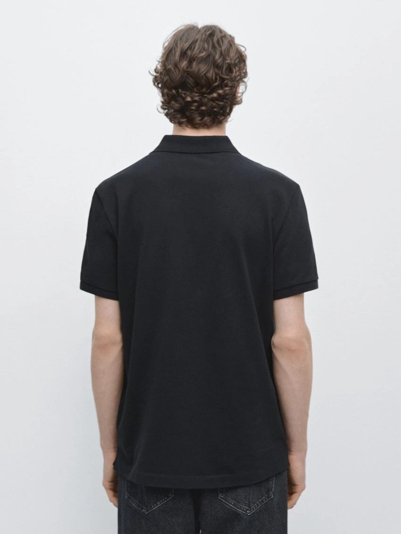 Поло из микротекстурированного хлопкового пике