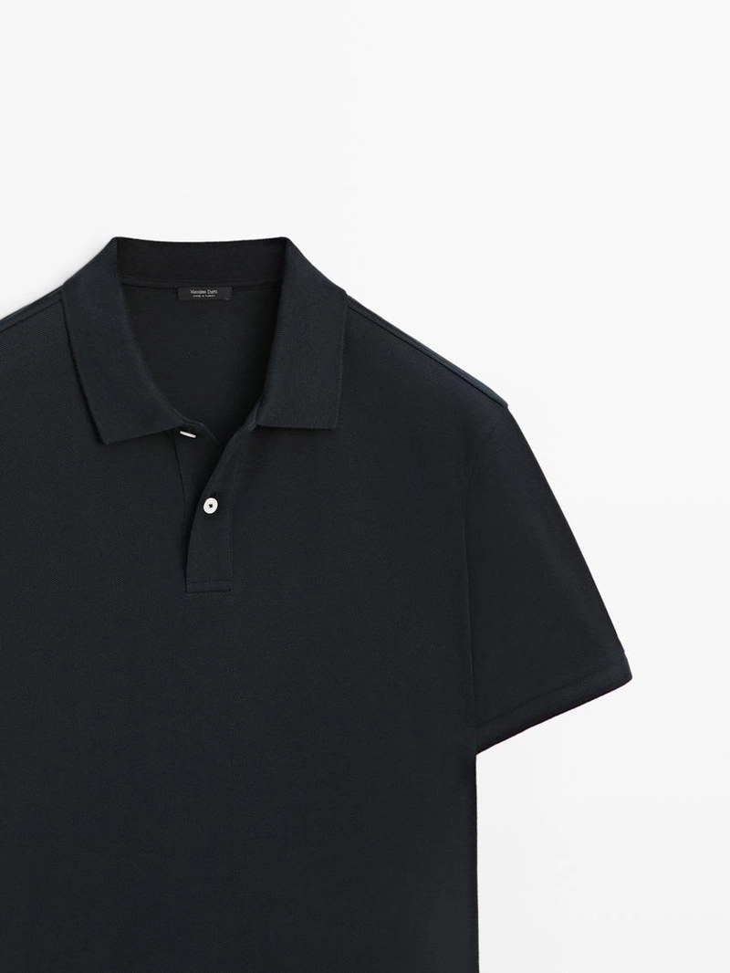 Поло из микротекстурированного хлопкового пике