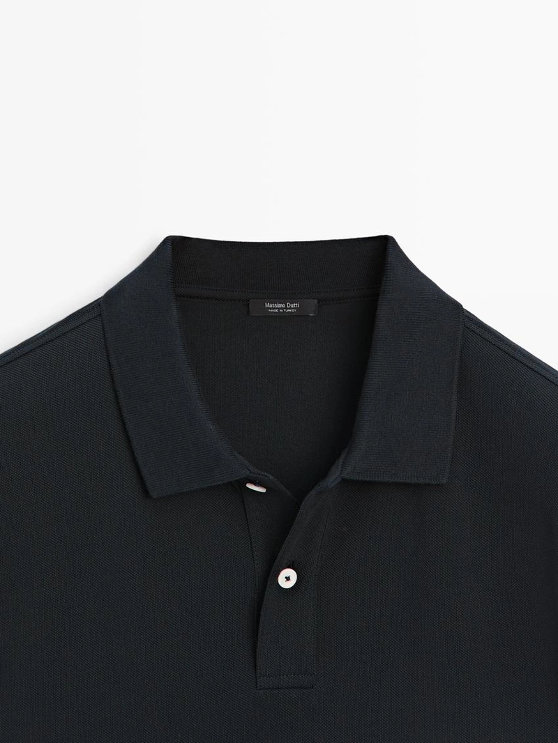 Поло из микротекстурированного хлопкового пике