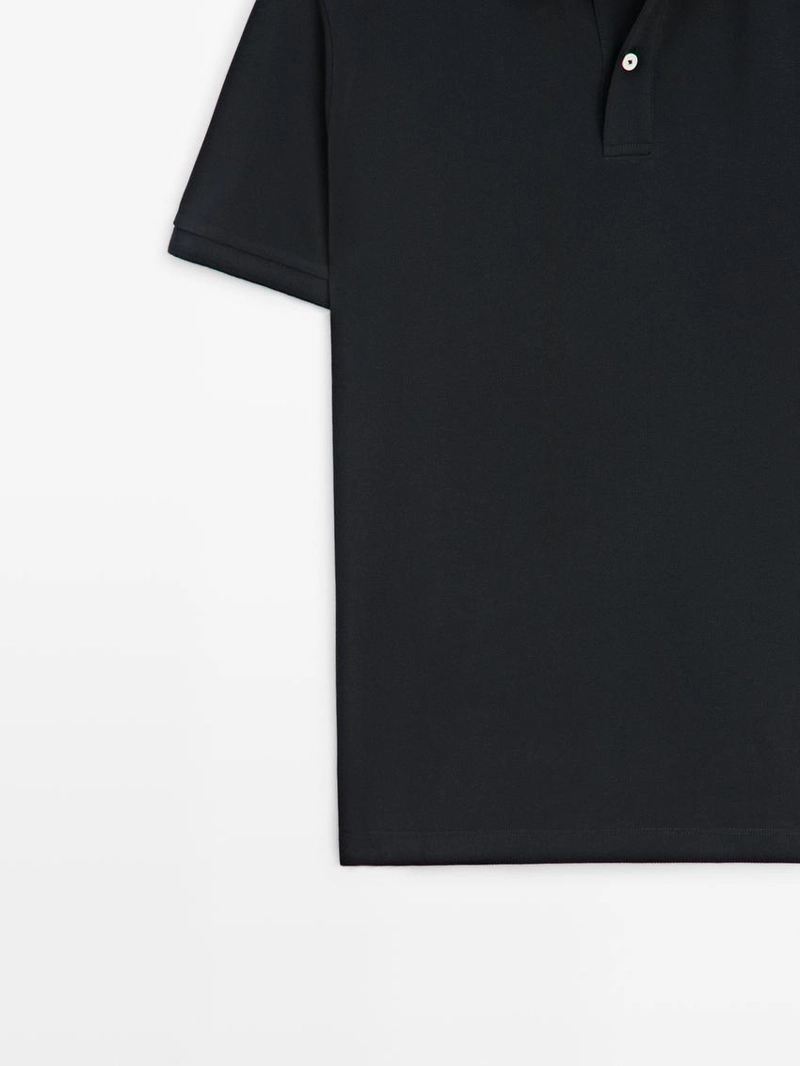 Поло из микротекстурированного хлопкового пике