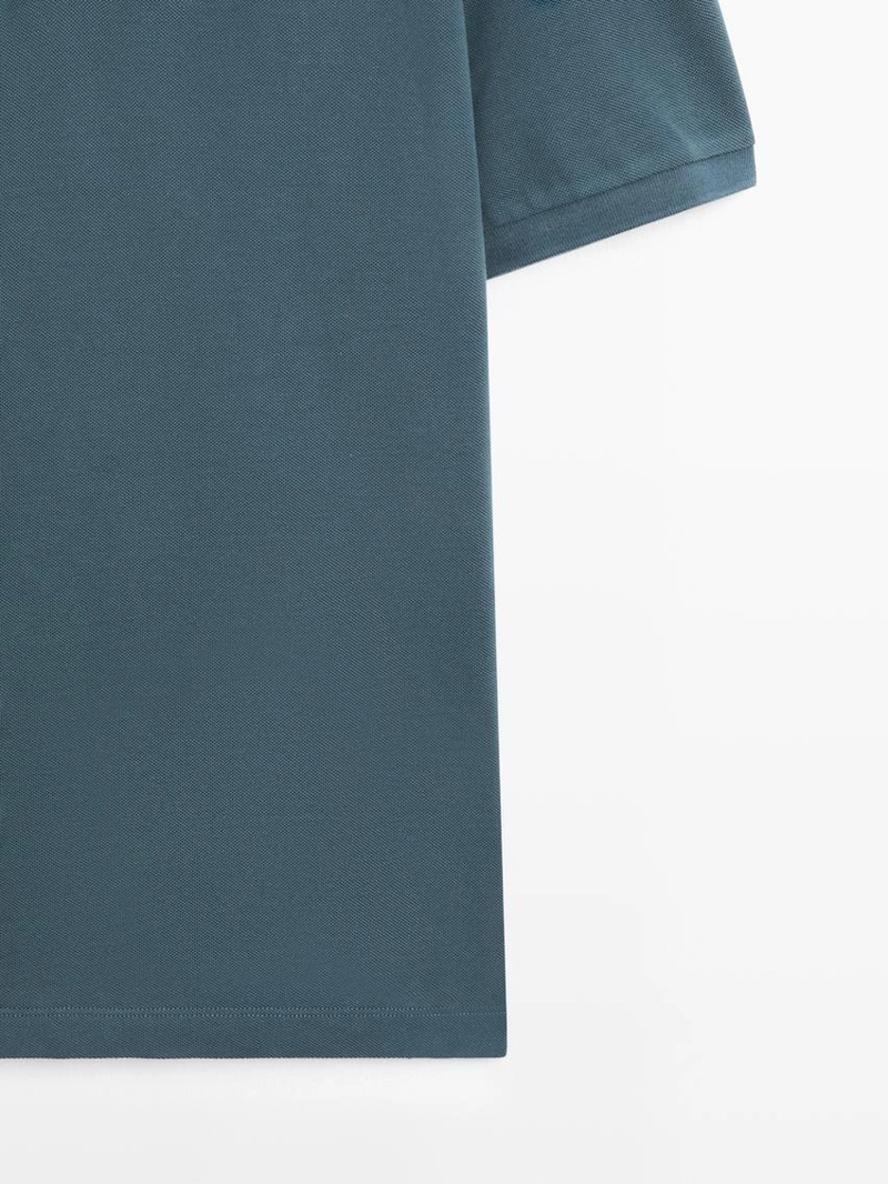 Поло из микротекстурированного хлопкового пике