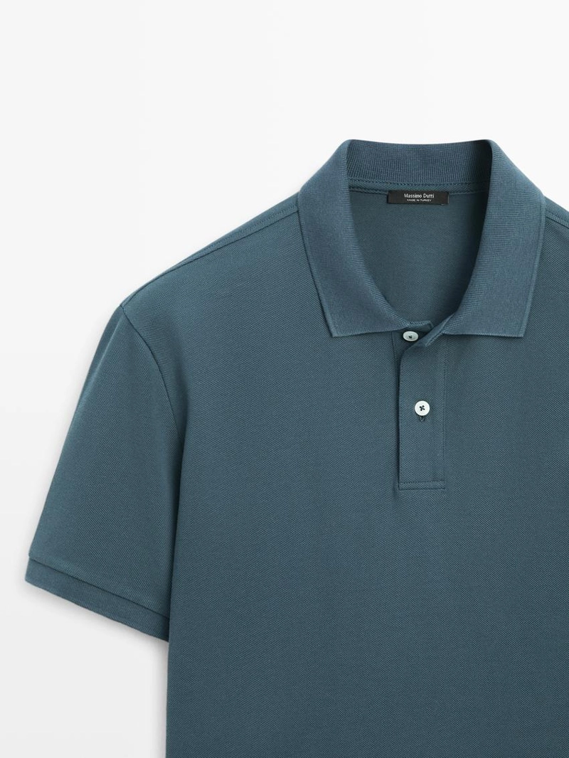 Поло из микротекстурированного хлопкового пике