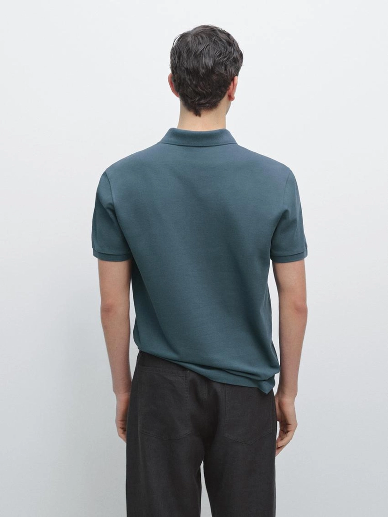 Поло из микротекстурированного хлопкового пике