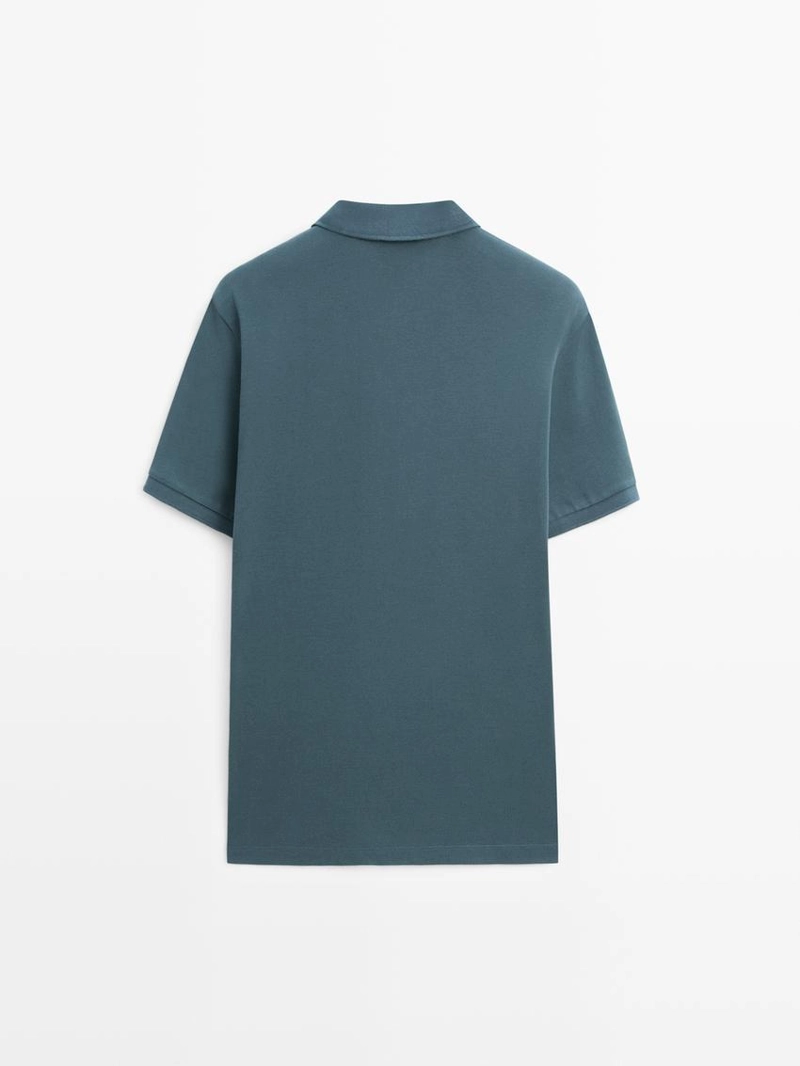 Поло из микротекстурированного хлопкового пике