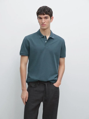 Поло из микротекстурированного хлопкового пике- Заказать в России