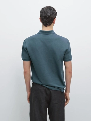 Поло из микротекстурированного хлопкового пике- Заказать в России