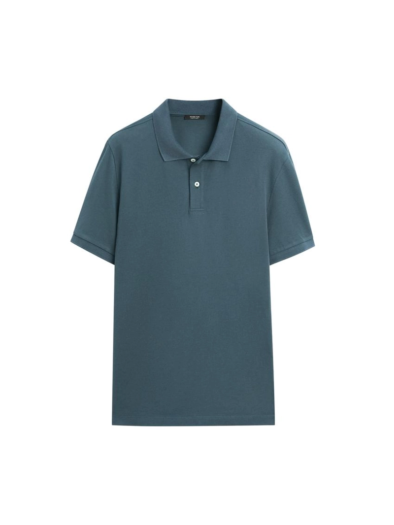 Поло из микротекстурированного хлопкового пике