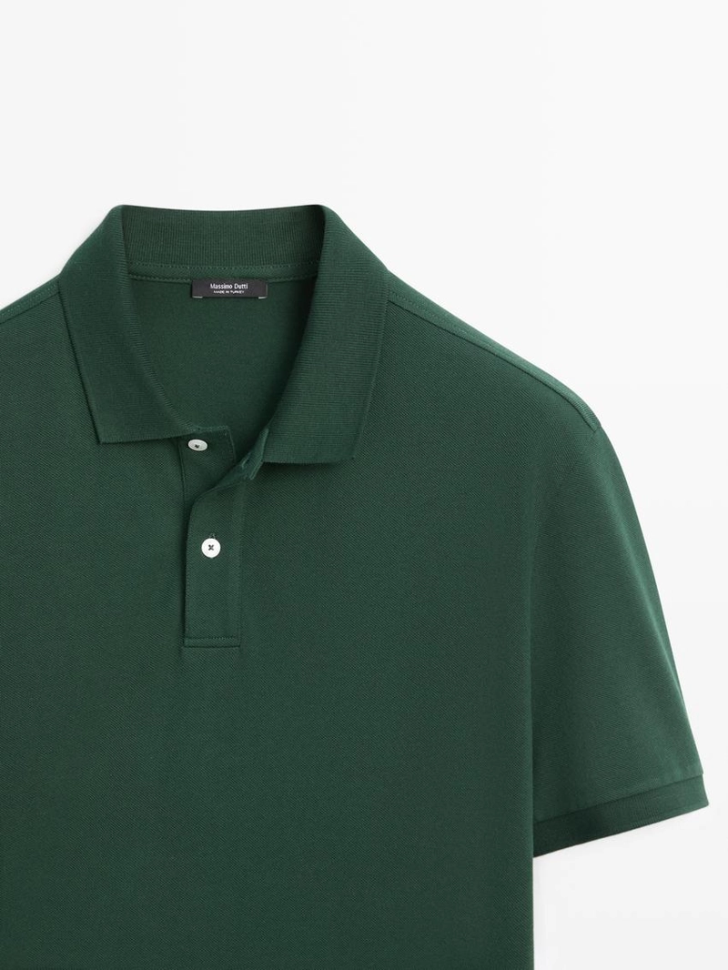 Поло из микротекстурированного хлопкового пике