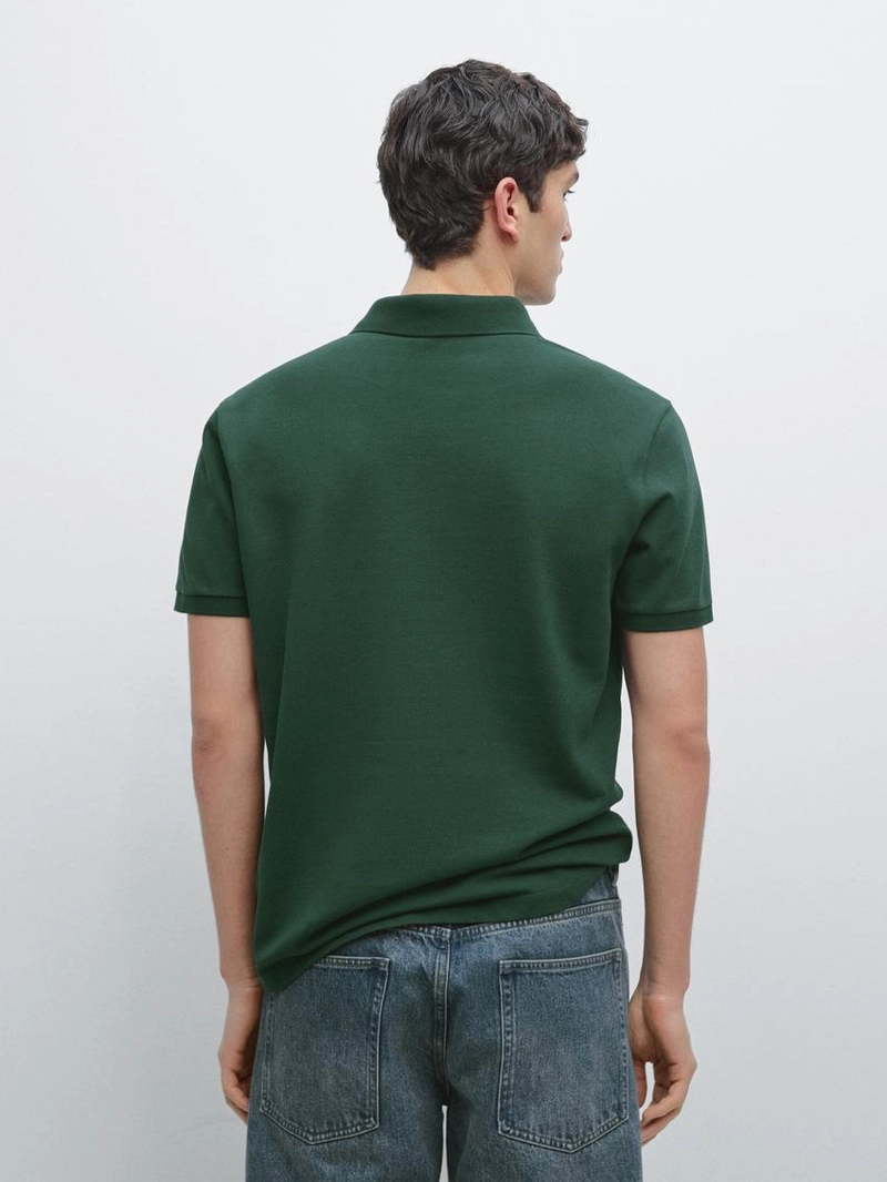 Поло из микротекстурированного хлопкового пике