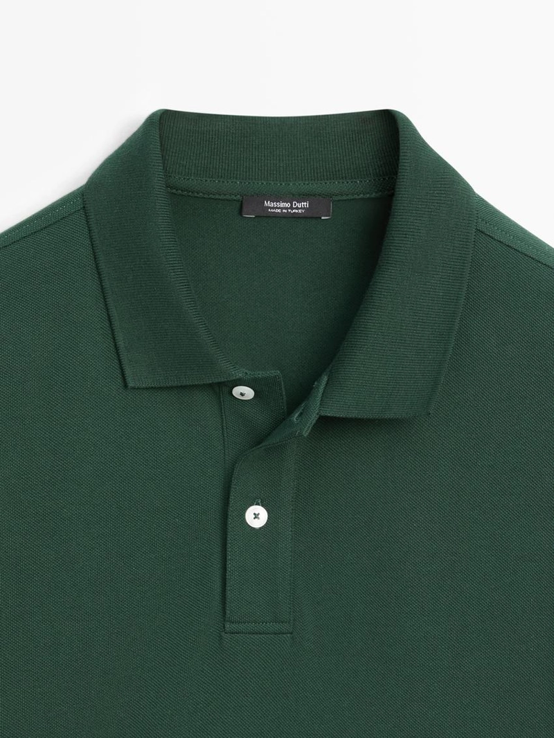 Поло из микротекстурированного хлопкового пике