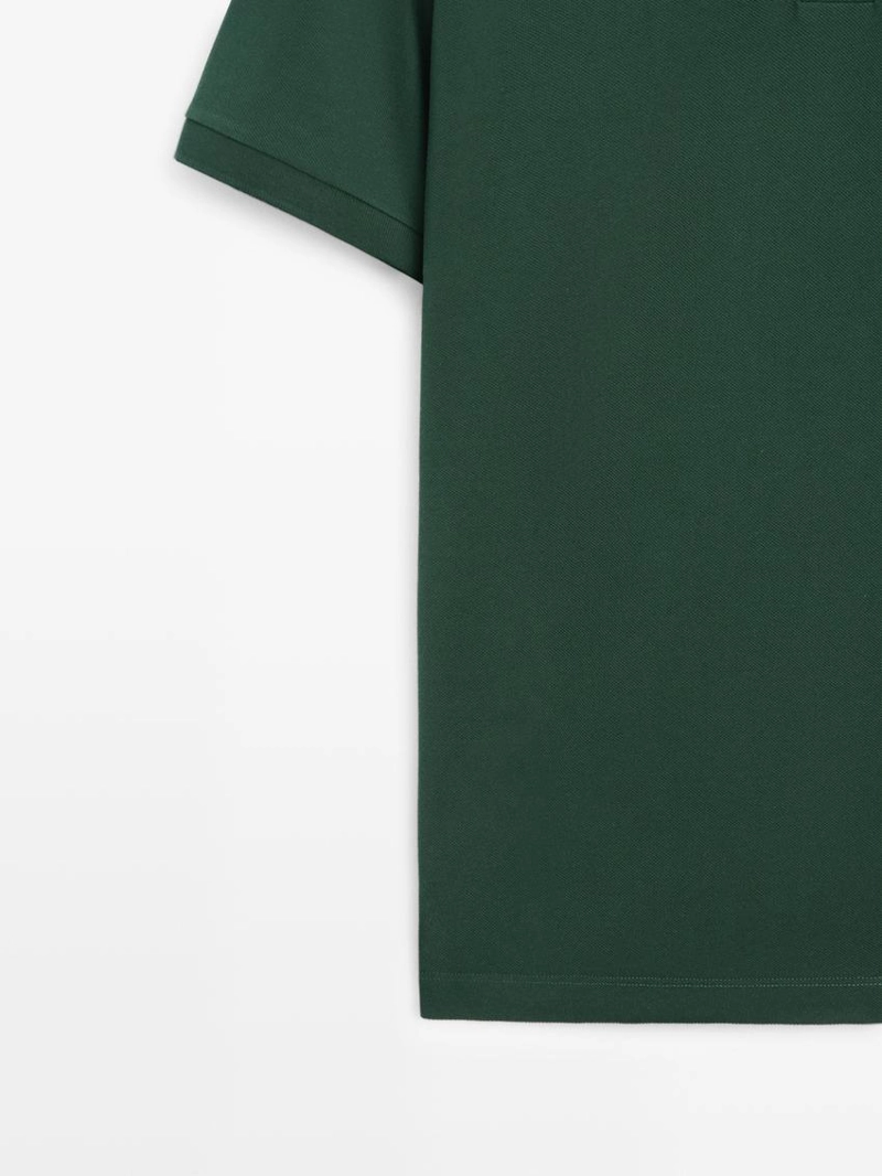 Поло из микротекстурированного хлопкового пике