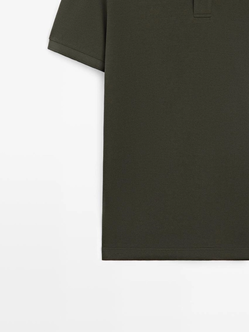 Поло из микротекстурированного хлопкового пике