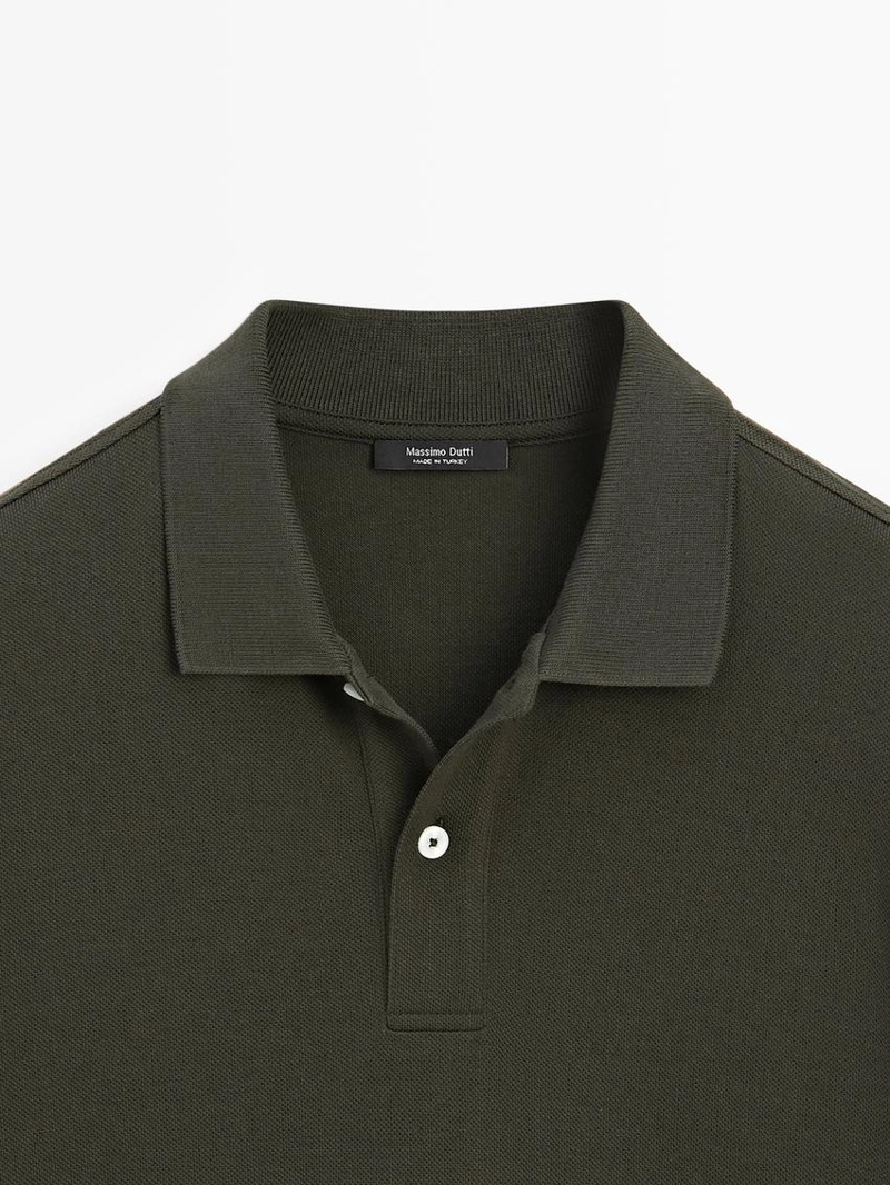 Поло из микротекстурированного хлопкового пике