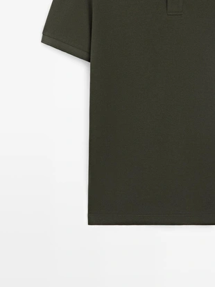 Поло из микротекстурированного хлопкового пике- Заказать в России