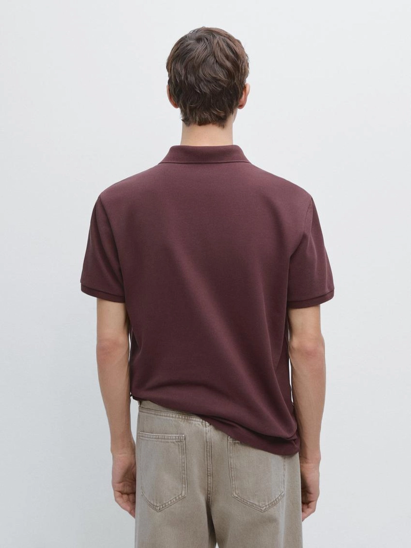 Поло из микротекстурированного хлопкового пике