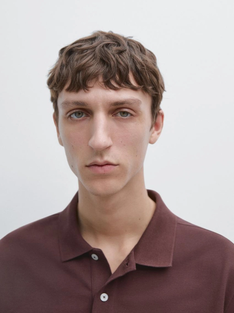 Поло из микротекстурированного хлопкового пике