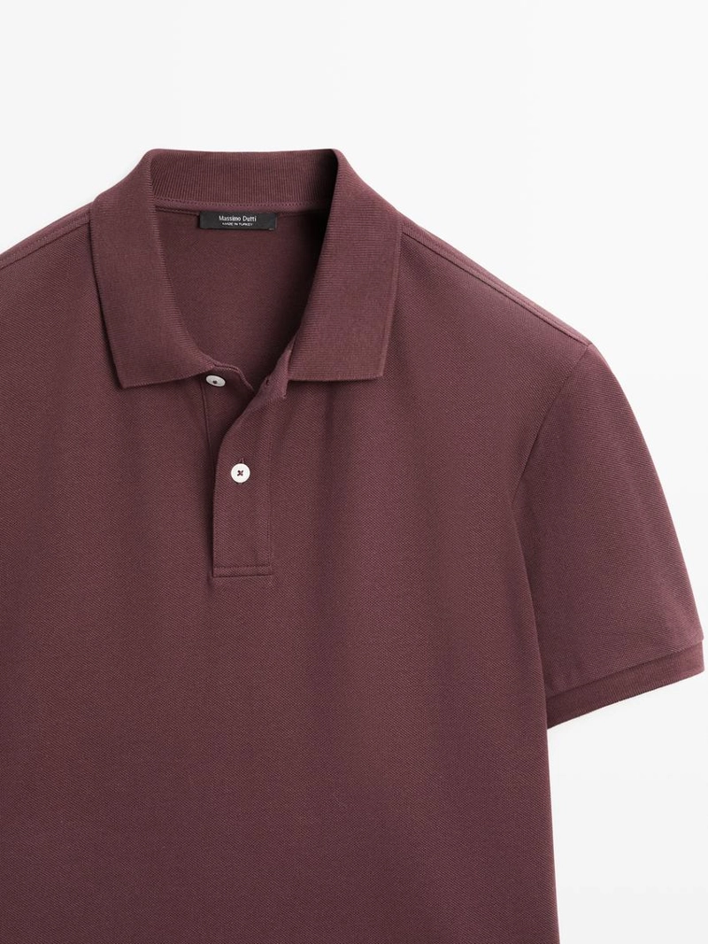 Поло из микротекстурированного хлопкового пике