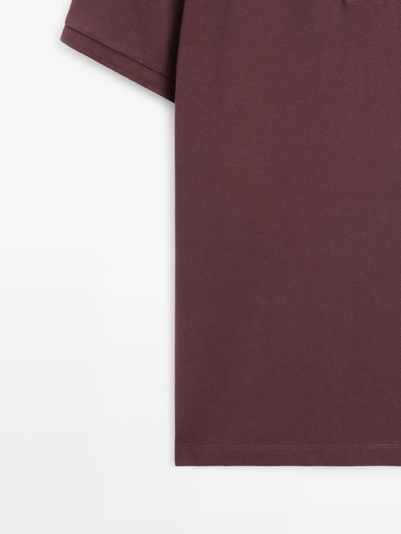 Поло из микротекстурированного хлопкового пике