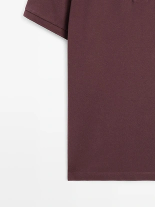 Поло из микротекстурированного хлопкового пике- Заказать в России