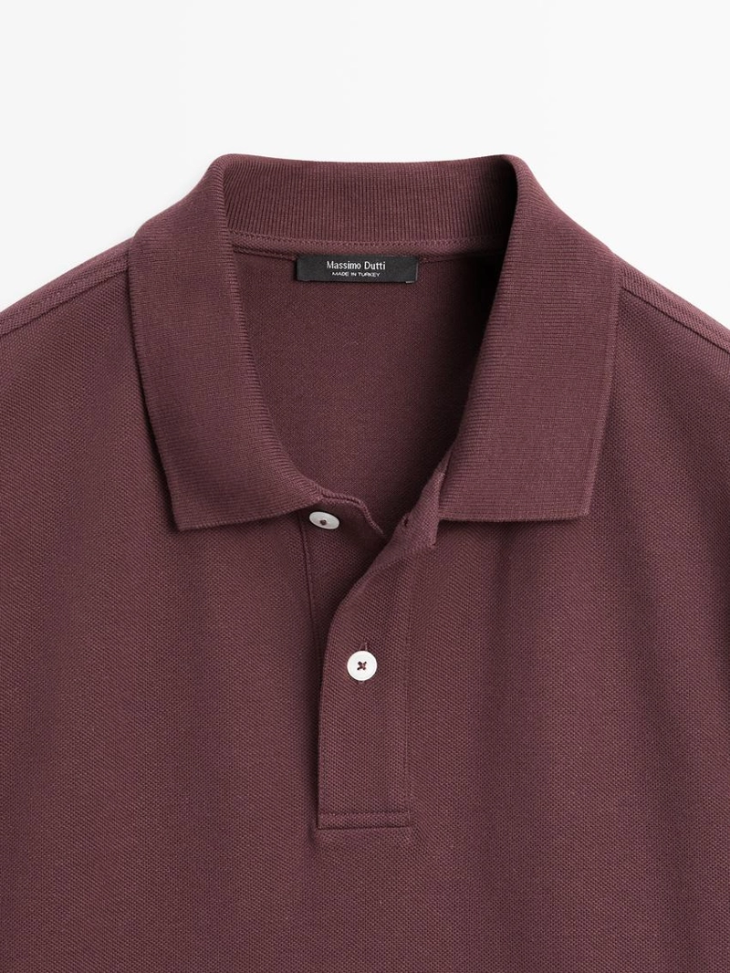 Поло из микротекстурированного хлопкового пике