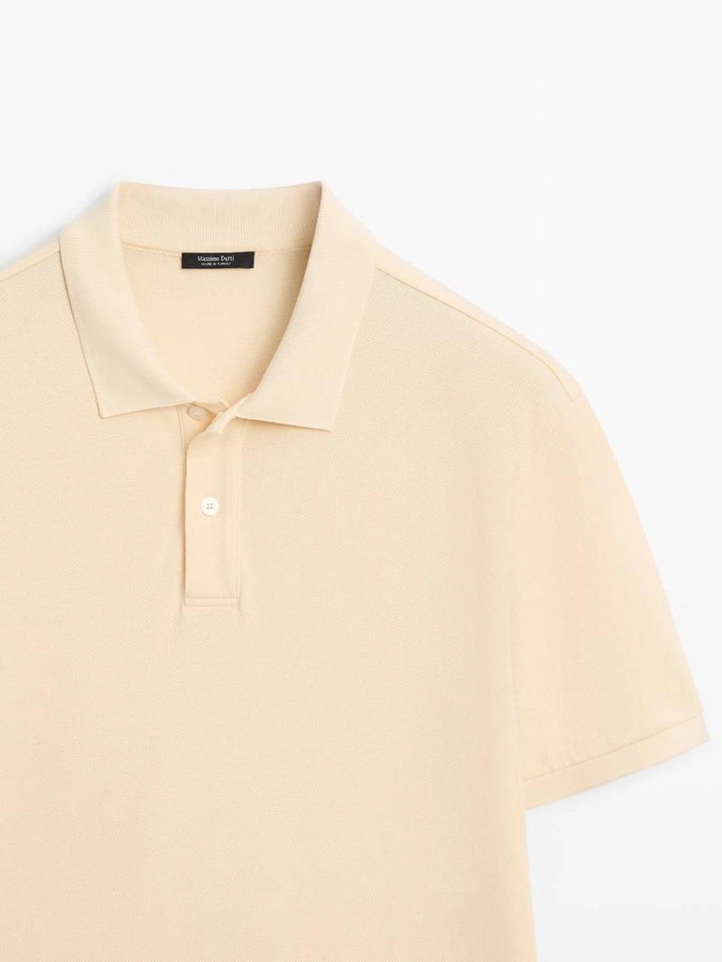 Поло из микротекстурированного хлопкового пике