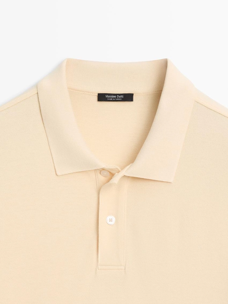 Поло из микротекстурированного хлопкового пике