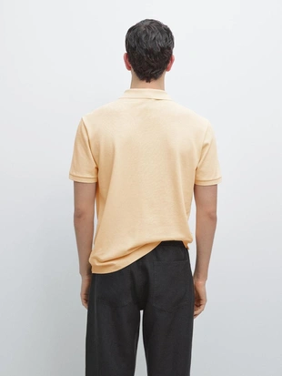 Поло из микротекстурированного хлопкового пике- Заказать в России