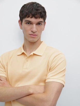 Поло из микротекстурированного хлопкового пике- Заказать в России