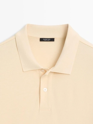 Поло из микротекстурированного хлопкового пике- Заказать в России