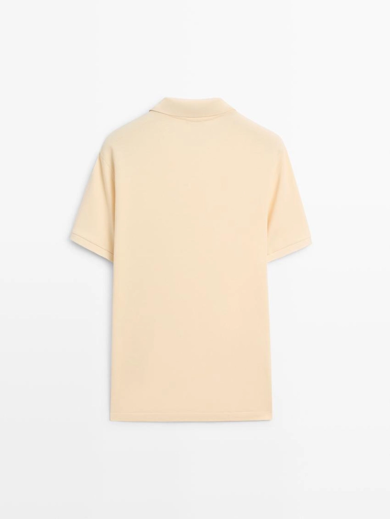 Поло из микротекстурированного хлопкового пике