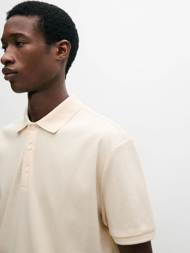 Поло из хлопка с коротким рукавом