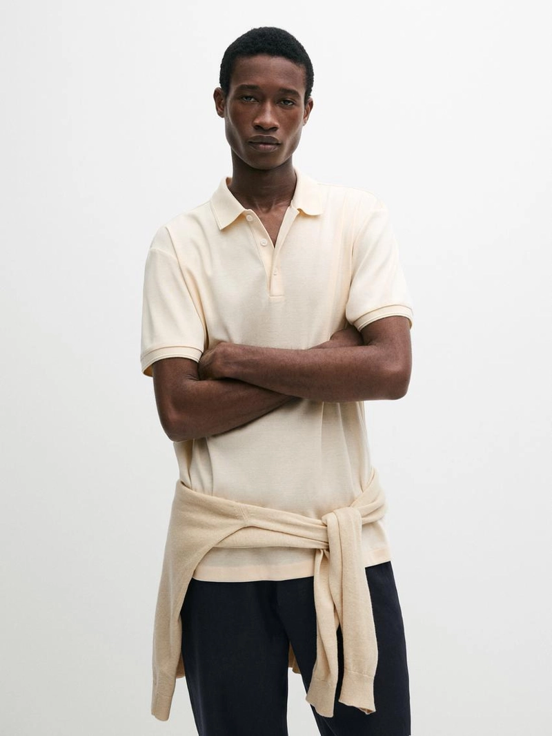 Поло из хлопка с коротким рукавом